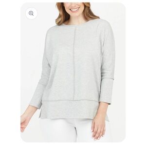 SPANX BRAND NEW 3/4 sleeve soft smooth top in light grey- size large